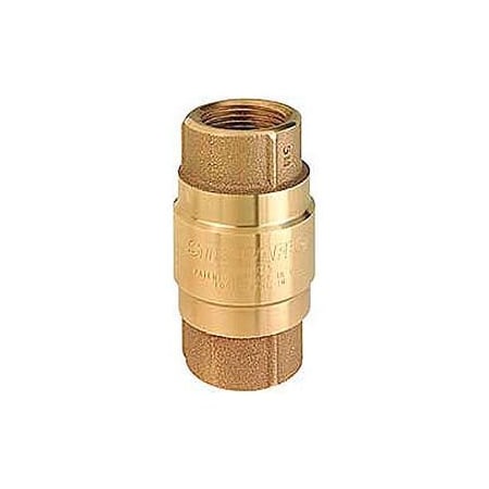 1/2 FNPT Brass Check Valve With Stainless Steel Poppet